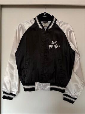 Sex Pistols by Dragonfly Black Satin Bomber Jacket